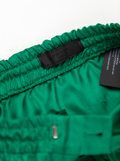 'Emerald Green' Silk twill Pants